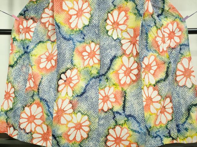 平和屋着物∴極上 夏物 浴衣 有松鳴海絞り 舞花文 綿 逸品 未使用 DZAB1054kh5