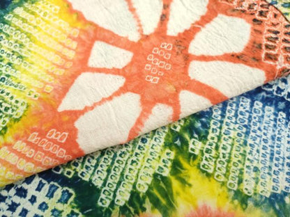 平和屋着物∴極上 夏物 浴衣 有松鳴海絞り 舞花文 綿 逸品 未使用 DZAB1054kh5
