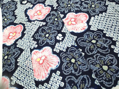 平和屋着物∴極上 夏物 浴衣 有松鳴海絞り 舞花文 綿 逸品 未使用 DZAB1055kh5
