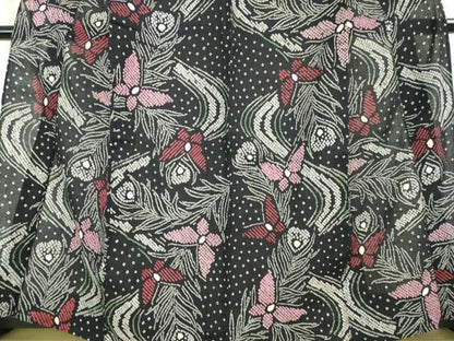 平和屋着物∴極上 夏物 浴衣 有松鳴海絞り 舞蝶文 黒地 綿 逸品 DZAB1056kh5