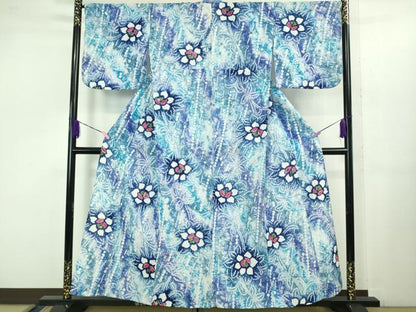 平和屋着物∴極上 夏物 浴衣 有松鳴海絞り 草花文 綿 逸品 DZAB1058kh5