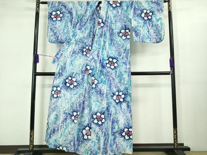平和屋着物∴極上 夏物 浴衣 有松鳴海絞り 草花文 綿 逸品 DZAB1058kh5