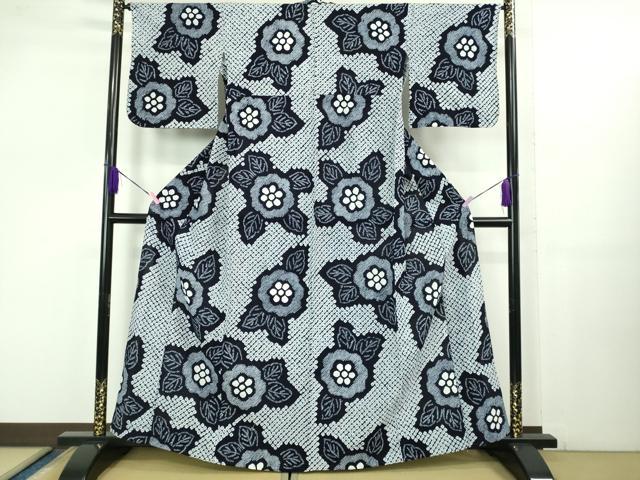 平和屋着物∴極上 夏物 浴衣 有松鳴海絞り 草花文 綿 逸品 DZAB1062kh5