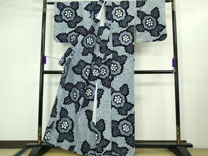 平和屋着物∴極上 夏物 浴衣 有松鳴海絞り 草花文 綿 逸品 DZAB1062kh5