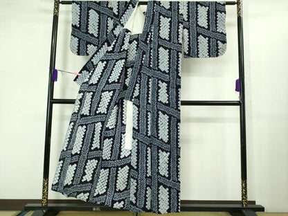 平和屋着物∴極上 夏物 浴衣 有松鳴海絞り 網目文 綿 逸品 未使用 DZAB1067kh5