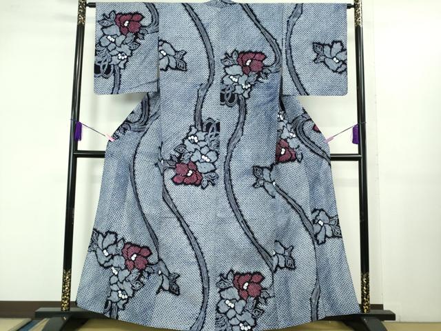 平和屋着物∴極上 夏物 浴衣 有松鳴海絞り 草花文 綿 逸品 未使用 DZAB1068kh5