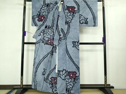 平和屋着物∴極上 夏物 浴衣 有松鳴海絞り 草花文 綿 逸品 未使用 DZAB1068kh5