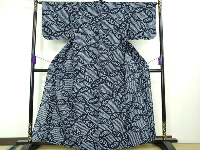 平和屋着物∴極上 夏物 浴衣 有松鳴海絞り 草葉文 綿 逸品 DZAB1070kh5