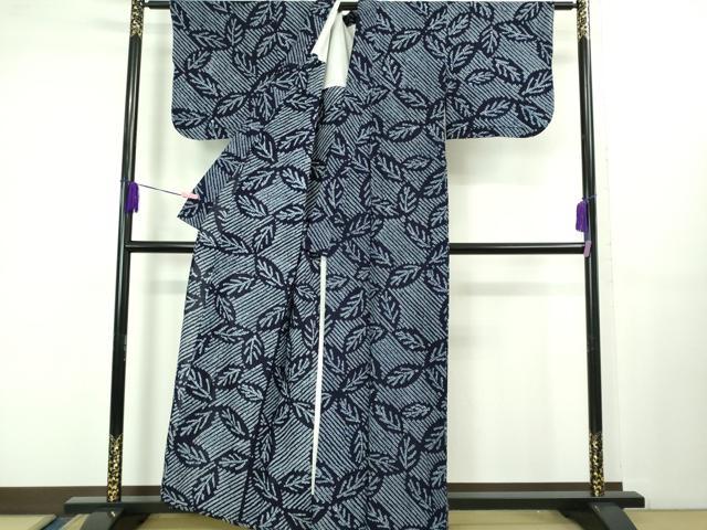 平和屋着物∴極上 夏物 浴衣 有松鳴海絞り 草葉文 綿 逸品 DZAB1070kh5