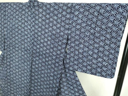 平和屋着物∴極上 夏物 浴衣 有松鳴海絞り 麻の葉文様 綿 逸品 DZAB1072kh5