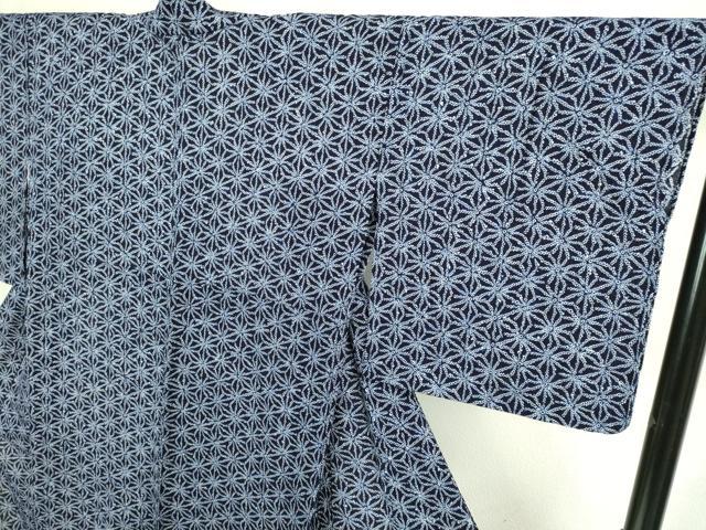 平和屋着物∴極上 夏物 浴衣 有松鳴海絞り 麻の葉文様 綿 逸品 DZAB1072kh5