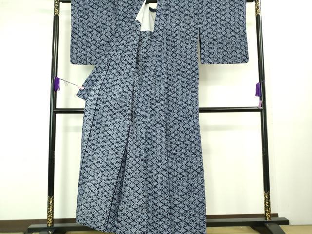 平和屋着物∴極上 夏物 浴衣 有松鳴海絞り 麻の葉文様 綿 逸品 DZAB1072kh5