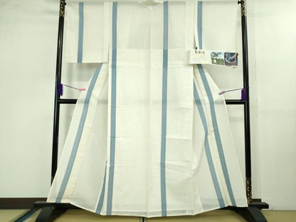 平和屋着物＊希少 夏物 島津上布 琉球藍 永長祐樹作 間道 証紙付き 逸品 未使用 DZAB1099kh5