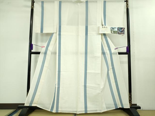 平和屋着物＊希少 夏物 島津上布 琉球藍 永長祐樹作 間道 証紙付き 逸品 未使用 DZAB1099kh5
