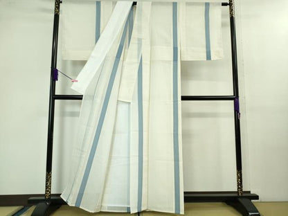 平和屋着物＊希少 夏物 島津上布 琉球藍 永長祐樹作 間道 証紙付き 逸品 未使用 DZAB1099kh5