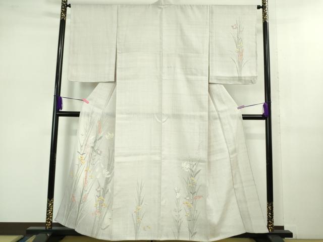 平和屋着物＊極上 夏物 訪問着 生紬 手描き 草花文 桜色地 逸品 未使用 DZAB1103kh5