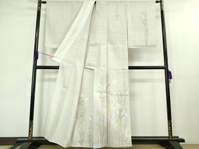 平和屋着物＊極上 夏物 訪問着 生紬 手描き 草花文 桜色地 逸品 未使用 DZAB1103kh5