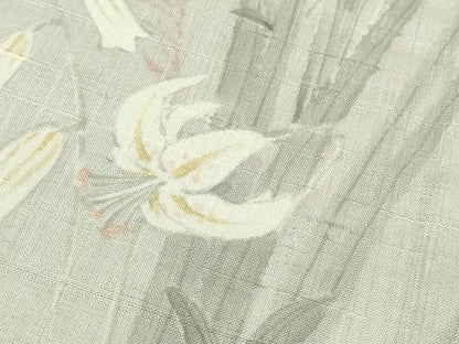 平和屋着物＊極上 夏物 訪問着 生紬 手描き 草花文 桜色地 逸品 未使用 DZAB1103kh5
