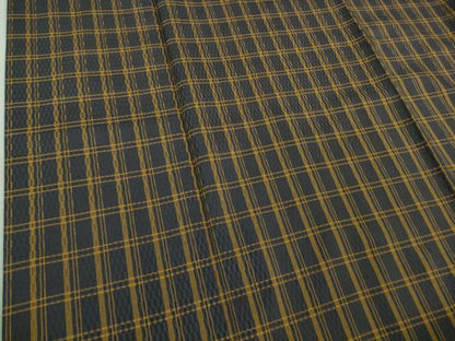 平和屋本店●極上　紬　市松綾織　格子　逸品　DZAB1105kh6