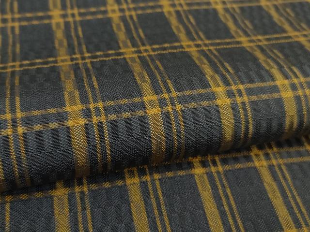 平和屋本店●極上　紬　市松綾織　格子　逸品　DZAB1105kh6