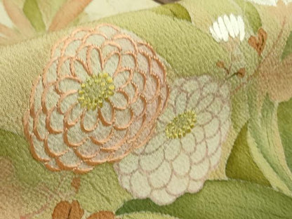 平和屋着物●極上 アンティーク 大正ロマン 色留袖 刺繍 楓菊花文 暈し染め 金彩 逸品 DZAB1113kh5