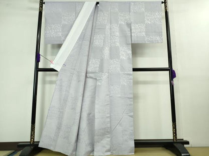 平和屋着物■極上　桐生織　影絵織彩紬　単衣　音符　ピアノ　薄葡萄色地　泉織物謹製　証紙付き　逸品　DZAB1117kh5