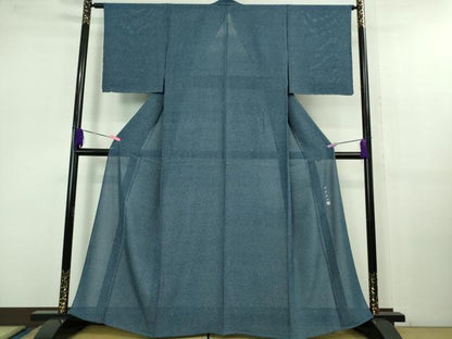 平和屋着物＊極上 夏物 伝統工芸士 保科土山 江戸小紋 絽 霰文 紺瑠璃色地 逸品 未使用 DZAB1121kh5