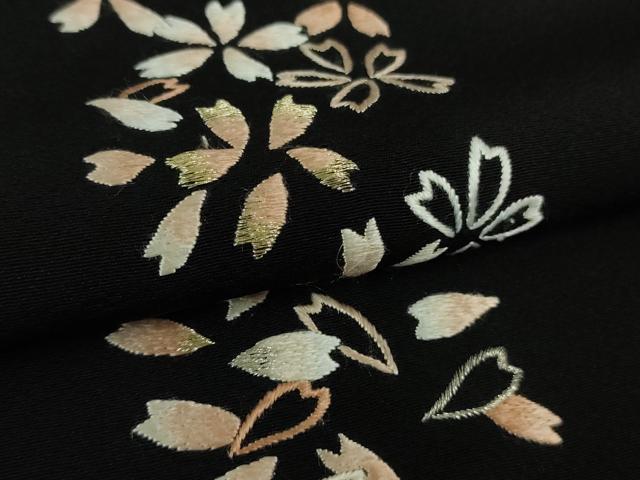 平和屋本店■極上　山口静樹　山口美術織物　訪問着　御衣　錦繍　総刺繍　花間道　黒地　冊子付き　逸品　DZAB1122kh5