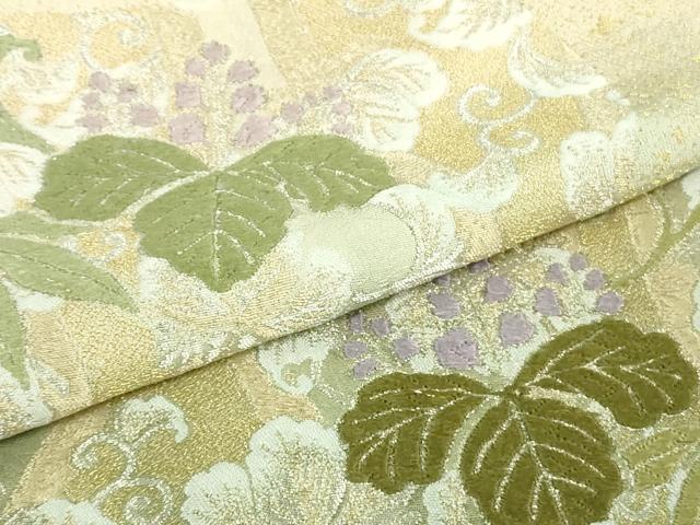 平和屋本店■極上　山口美術織物 皇室 伊勢神宮御用 西陣織 訪問着 錦繍 お召地 立涌桐花文　薄卵色地　暈し染め　金糸　逸品　DZAB1125kh5