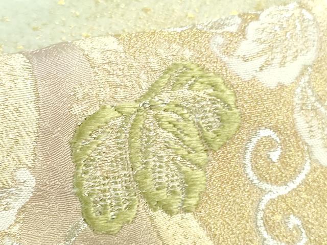 平和屋本店■極上　山口美術織物 皇室 伊勢神宮御用 西陣織 訪問着 錦繍 お召地 立涌桐花文　薄卵色地　暈し染め　金糸　逸品　DZAB1125kh5