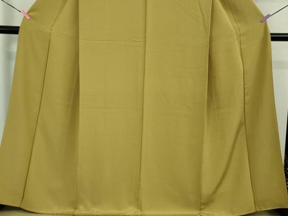 平和屋着物●極上 色無地 芥子色 鬼しぼ縮緬 逸品 DZAB1131kh5