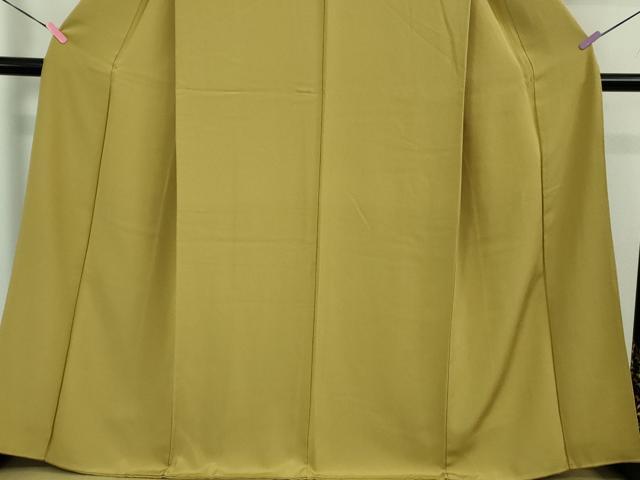 平和屋着物●極上 色無地 芥子色 鬼しぼ縮緬 逸品 DZAB1131kh5