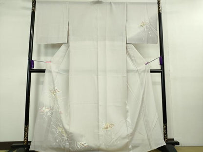 平和屋着物＊極上 夏物 訪問着 友禅 絽 色紙花文 薄桜色地 暈し染め 逸品 DZAB1132kh5