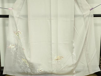 平和屋着物＊極上 夏物 訪問着 友禅 絽 色紙花文 薄桜色地 暈し染め 逸品 DZAB1132kh5