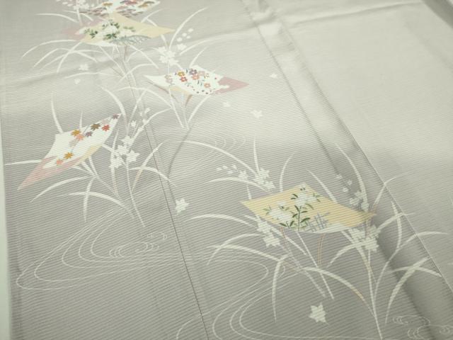 平和屋着物＊極上 夏物 訪問着 友禅 絽 色紙花文 薄桜色地 暈し染め 逸品 DZAB1132kh5