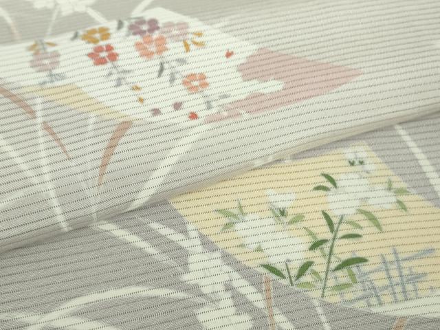 平和屋着物＊極上 夏物 訪問着 友禅 絽 色紙花文 薄桜色地 暈し染め 逸品 DZAB1132kh5