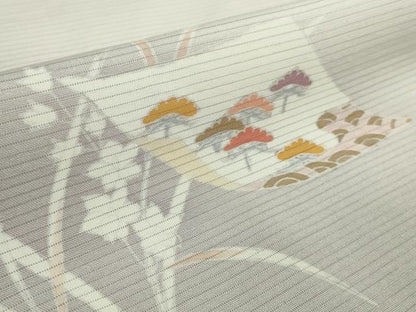 平和屋着物＊極上 夏物 訪問着 友禅 絽 色紙花文 薄桜色地 暈し染め 逸品 DZAB1132kh5