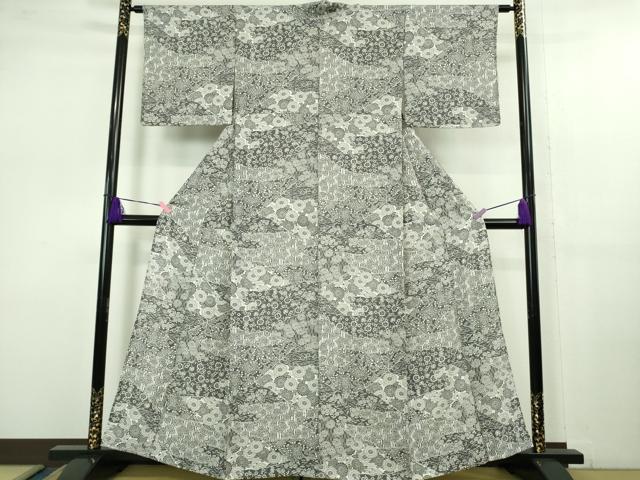 平和屋着物＊極上 夏物 江戸小紋 変わり絽 型染 切嵌菊文 逸品 未使用 DZAB1133kh5