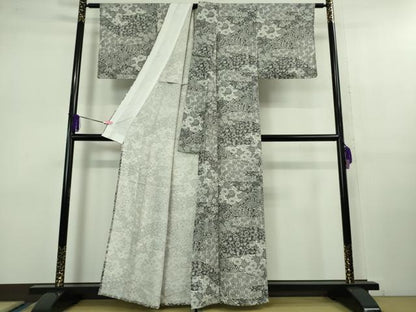 平和屋着物＊極上 夏物 江戸小紋 変わり絽 型染 切嵌菊文 逸品 未使用 DZAB1133kh5