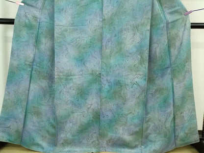 平和屋着物●極上 小紋 墨流し文様 暈し染め ますいわ屋扱い 反端付き 逸品 未使用 DZAB1136kh5