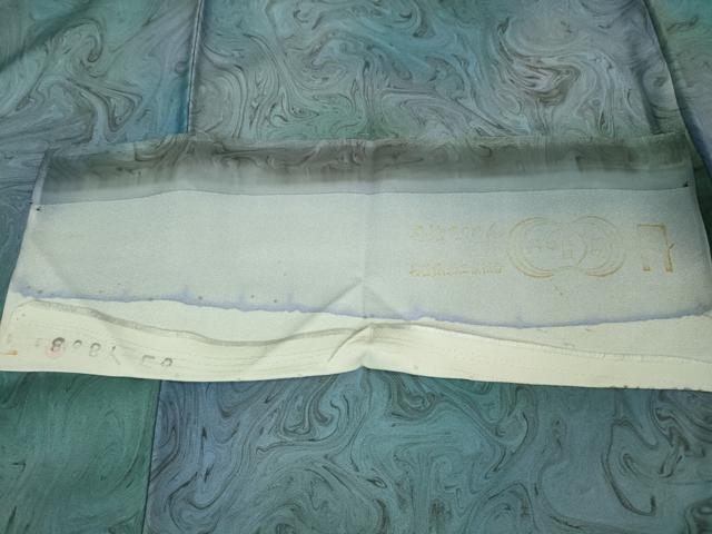 平和屋着物●極上 小紋 墨流し文様 暈し染め ますいわ屋扱い 反端付き 逸品 未使用 DZAB1136kh5