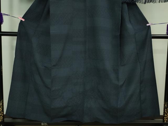 平和屋着物▽極上　本塩沢　単衣　110亀甲　横段文　宮田織物謹製　証紙付き　逸品　DZAB8000kh5