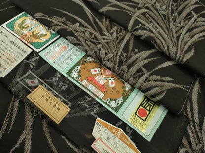 平和屋本店■極上　本場大島紬　恵大島織物　二代目・恵美知雄謹製　9マルキ　古代染色純泥染　蘭花　証紙付き　逸品　未使用　DZAB1160kh5