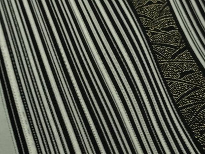 平和屋着物＊極上 夏物 訪問着 刺繍 縦絽 蜻蛉 トンボ 黒地 金彩 逸品 DZAB1166kh5