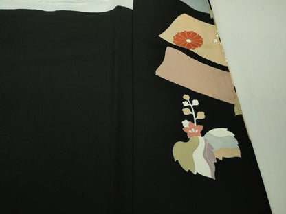 平和屋本店■極上　創業460年・千總　黒留袖　駒刺繍　鬘帯桐花文　金彩　逸品　DZAB1173kh5