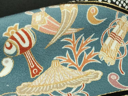 平和屋着物●極上 創業460年・千總 黒留袖 駒刺繍 宝尽くし 立波文 金彩 三越扱い 逸品 DZAB1176kh5
