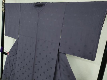 平和屋着物●極上 付下げ お召地 黒防染 丸地紋 菫色 伊と幸 反端付き 逸品 未使用 DZAB1184kh5