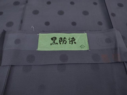 平和屋着物●極上 付下げ お召地 黒防染 丸地紋 菫色 伊と幸 反端付き 逸品 未使用 DZAB1184kh5