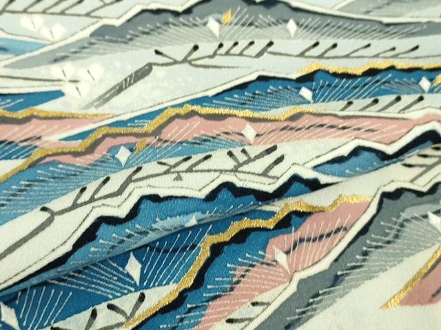 平和屋本店■希少　人間国宝　山田貢　訪問着　刺繍　松　淡藤色地　金彩　小田急百貨店扱い　逸品　未使用　DZAB1189kh5