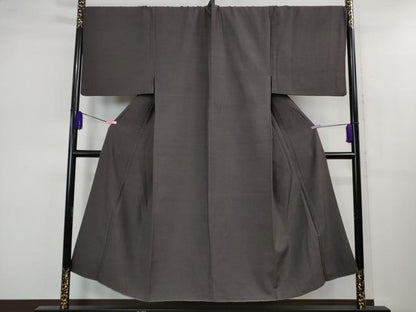 平和屋本店■極上　男性　Maru　Factory　丸山正　銀座もとじ　紬　キングサイズ　紅消鼠色地　逸品　DZAB1193kh5